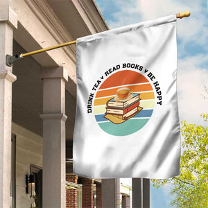 Drink Tea Read Books Be Happy Garden Flag Book Worm Tea Cup TS12 Print Your Wear