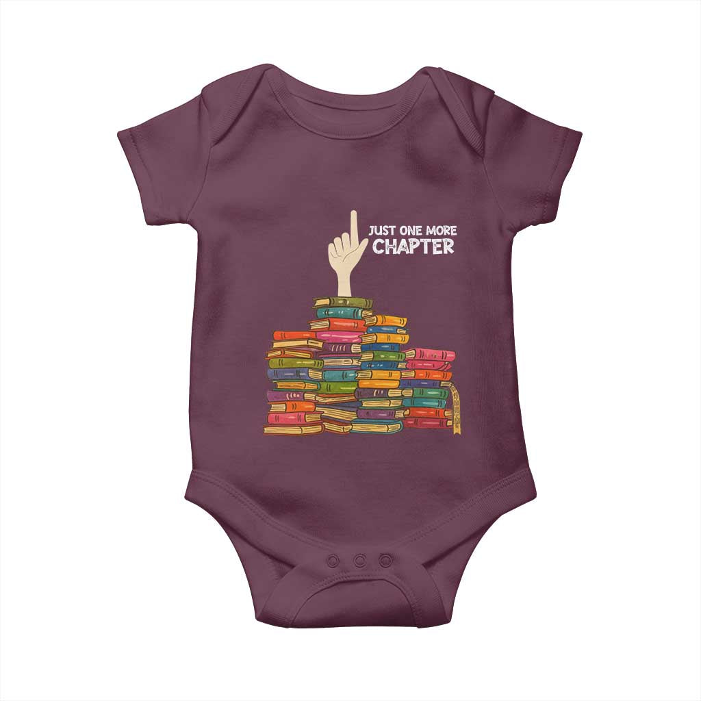 Just One More Chapter Baby Onesie Funny Book Lover TS12 Maroon Print Your Wear