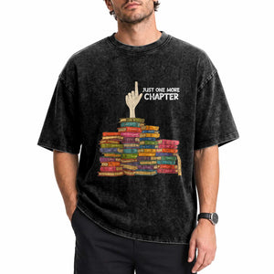 Just One More Chapter Washed Cotton T-Shirt Funny Book Lover