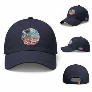 Just One More Chapter Baseball Cap Funny Skeleton Reading Book TS12 Baseball Cap Universal Fit Navy Print Your Wear
