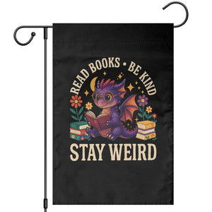 Dragon Read Book Garden Flag Funny Read Books Be Kind Stay Weird TS12 Black Print Your Wear