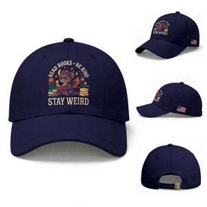 Dragon Read Book Baseball Cap Funny Read Books Be Kind Stay Weird TS12 Baseball Cap Universal Fit Dark Blue Print Your Wear