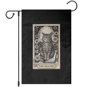 Funny Bookish Kitty Lover Garden Flag The Reader Tarot Card Book Lover Gift TS12 Black Print Your Wear