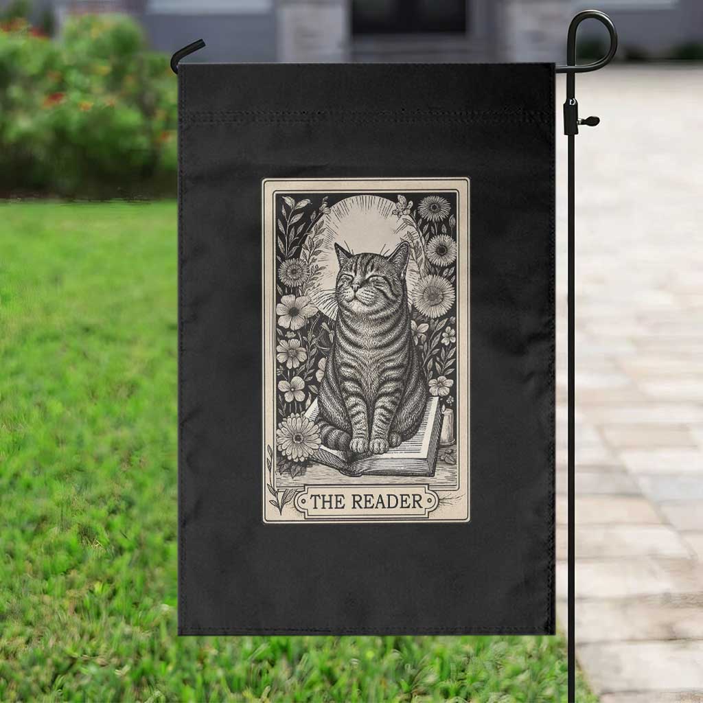 Funny Bookish Kitty Lover Garden Flag The Reader Tarot Card Book Lover Gift TS12 Print Your Wear