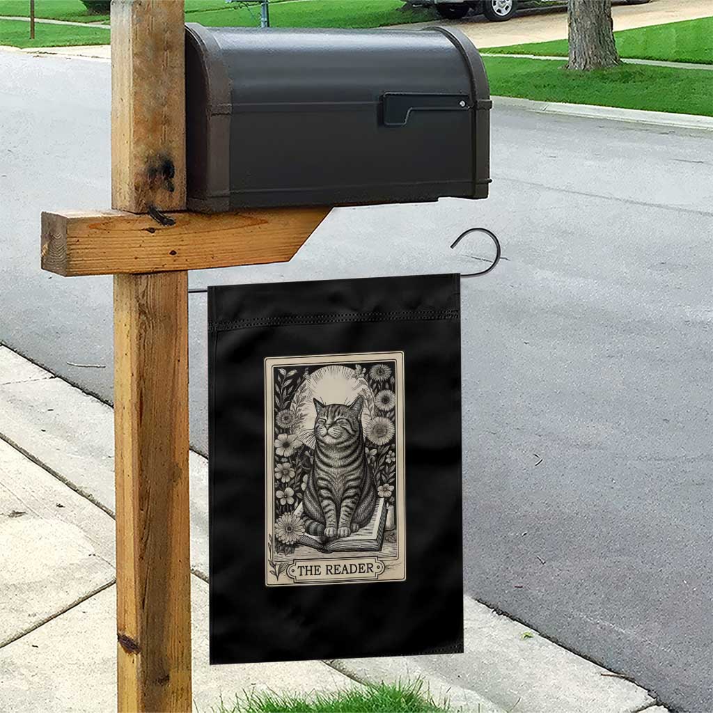 Funny Bookish Kitty Lover Garden Flag The Reader Tarot Card Book Lover Gift TS12 Print Your Wear