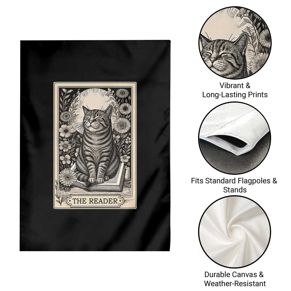 Funny Bookish Kitty Lover Garden Flag The Reader Tarot Card Book Lover Gift TS12 Print Your Wear