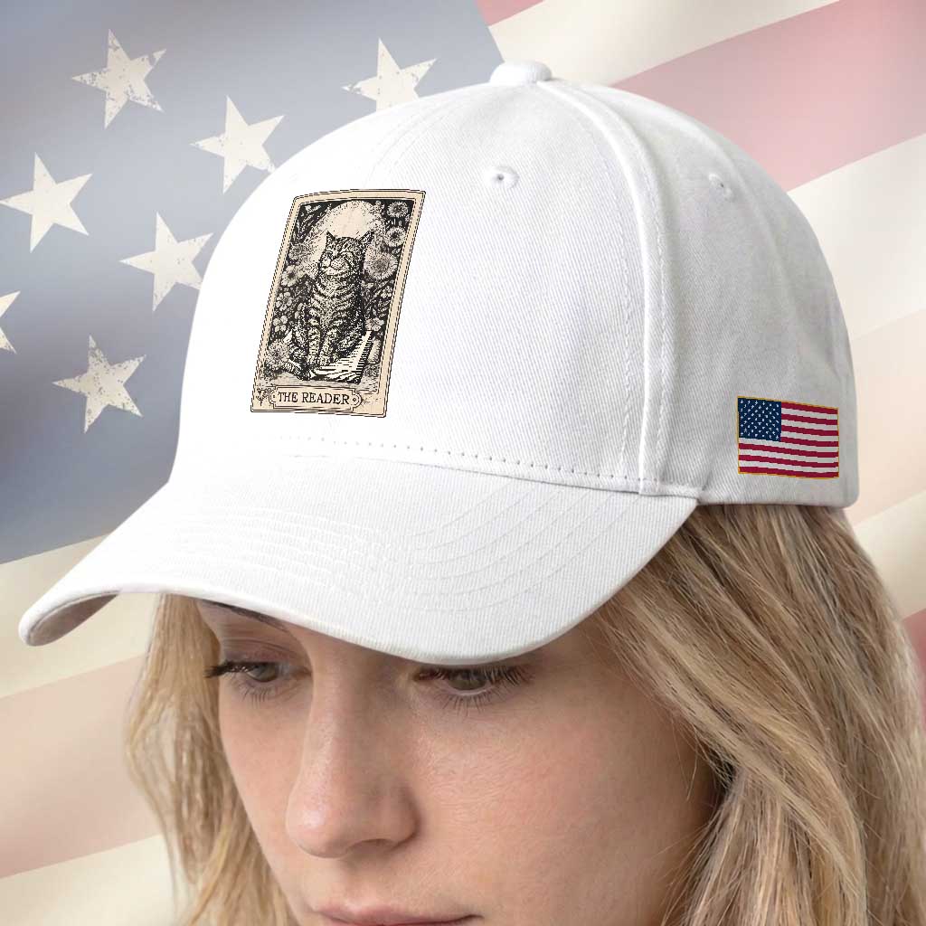 Funny Bookish Kitty Lover Baseball Cap The Reader Tarot Card Book Lover Gift TS12 Print Your Wear