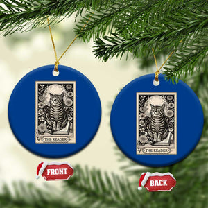 Funny Bookish Kitty Lover Ceramic Ornament The Reader Tarot Card Book Lover Gift TS12 1pc Blue Print Your Wear
