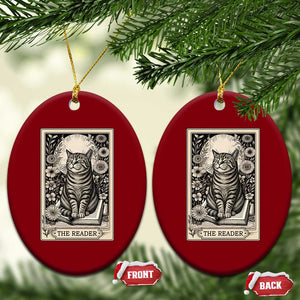 Funny Bookish Kitty Lover Ceramic Ornament The Reader Tarot Card Book Lover Gift TS12 Print Your Wear