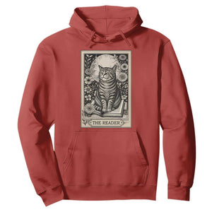 Funny Bookish Kitty Lover Hoodie The Reader Tarot Card Book Lover Gift TS12 Red Print Your Wear