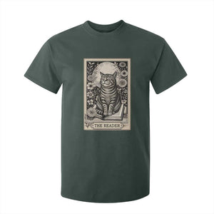 Funny Bookish Kitty Lover T Shirt For Kid The Reader Tarot Card Book Lover Gift TS12 Dark Forest Green Print Your Wear