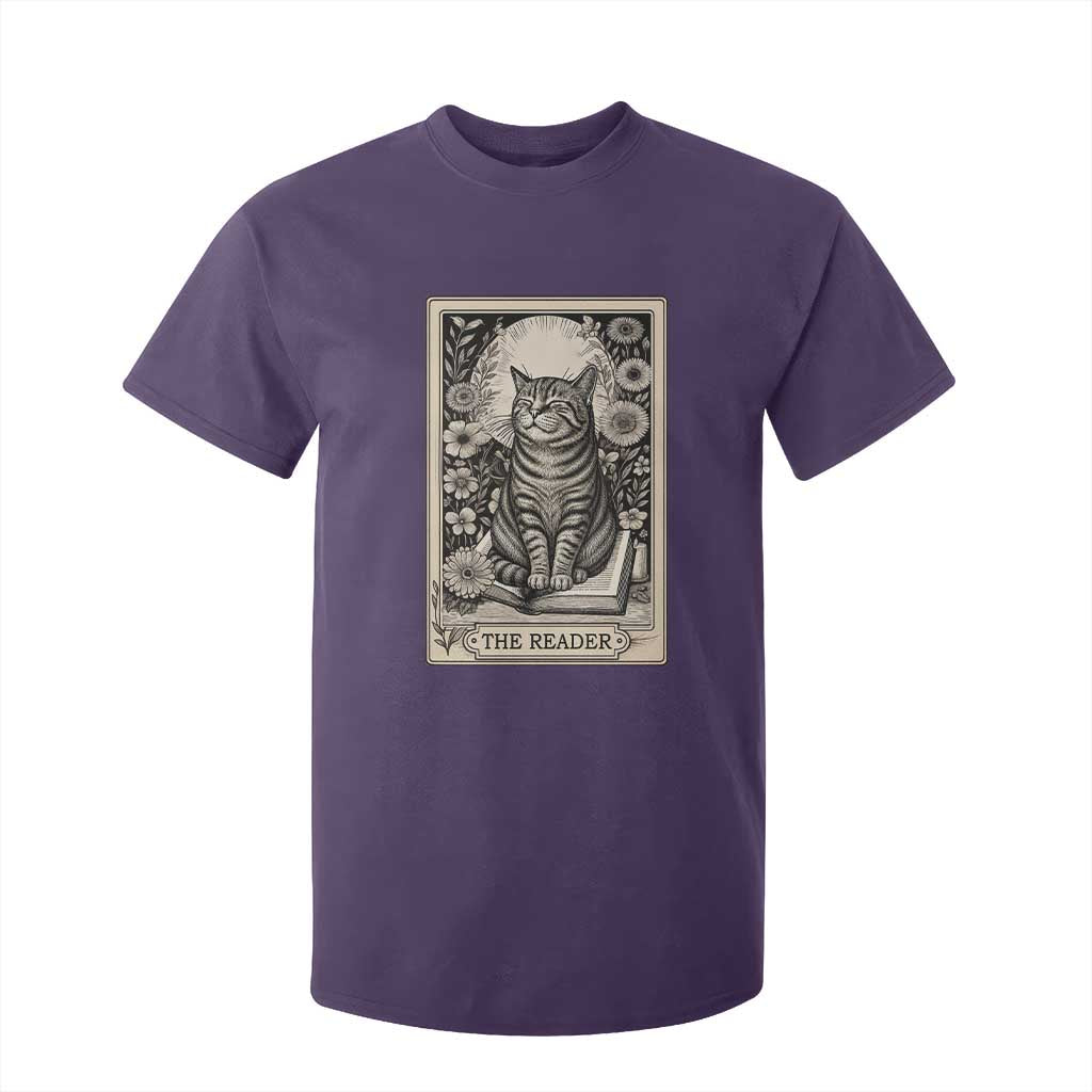 Funny Bookish Kitty Lover T Shirt For Kid The Reader Tarot Card Book Lover Gift TS12 Purple Print Your Wear