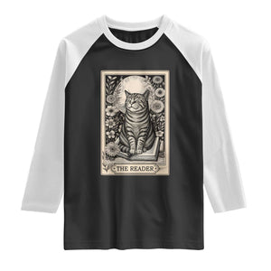 Funny Bookish Kitty Lover Raglan Shirt The Reader Tarot Card Book Lover Gift TS12 Black White Print Your Wear