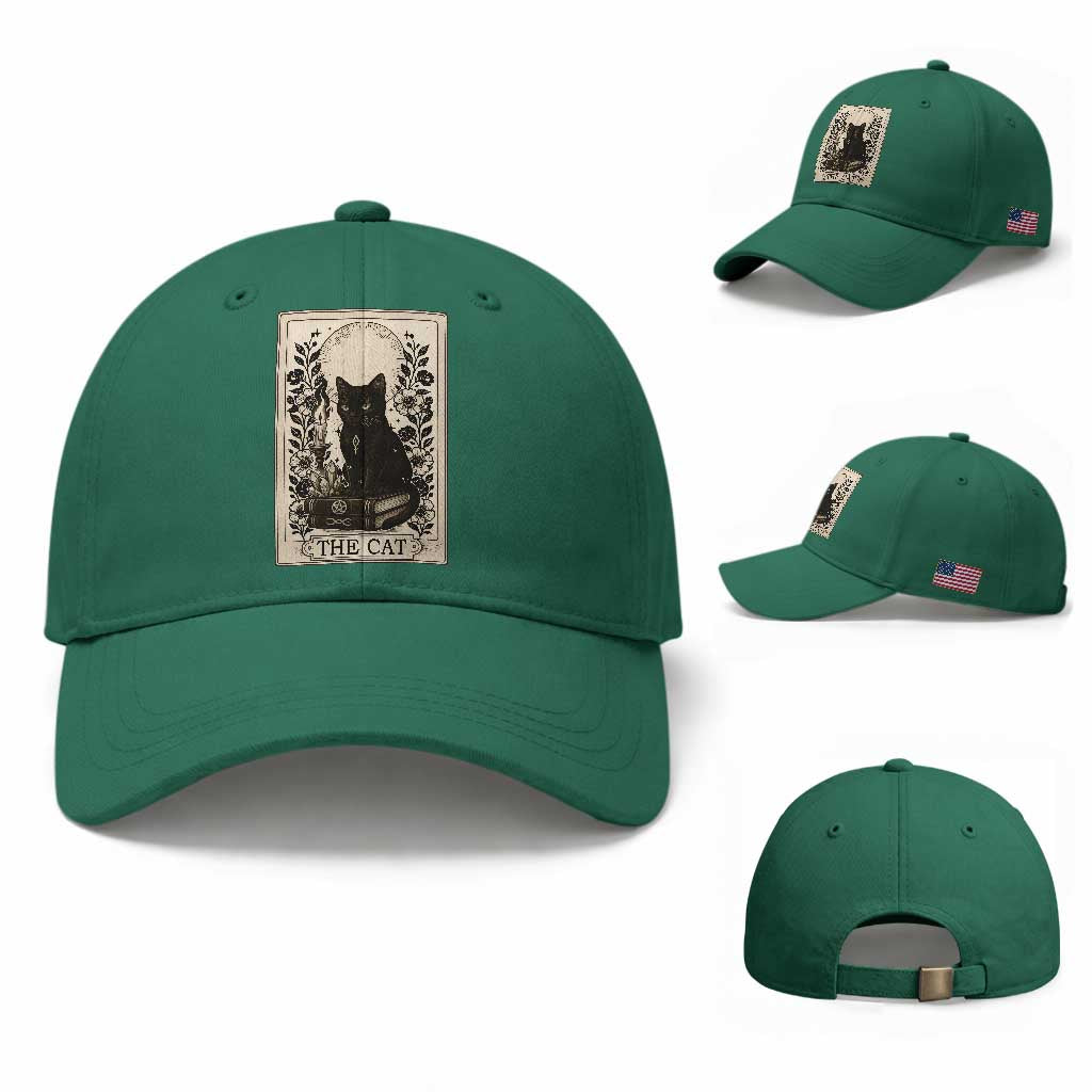 Funny The Cat Book Baseball Cap Kitty Lover Tarot Card TS12 Baseball Cap Universal Fit Irish Green Print Your Wear