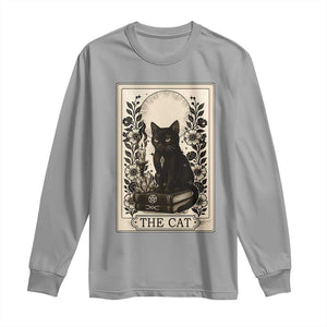 Funny The Cat Book Long Sleeve Shirt Kitty Lover Tarot Card TS12 Sport Gray Print Your Wear