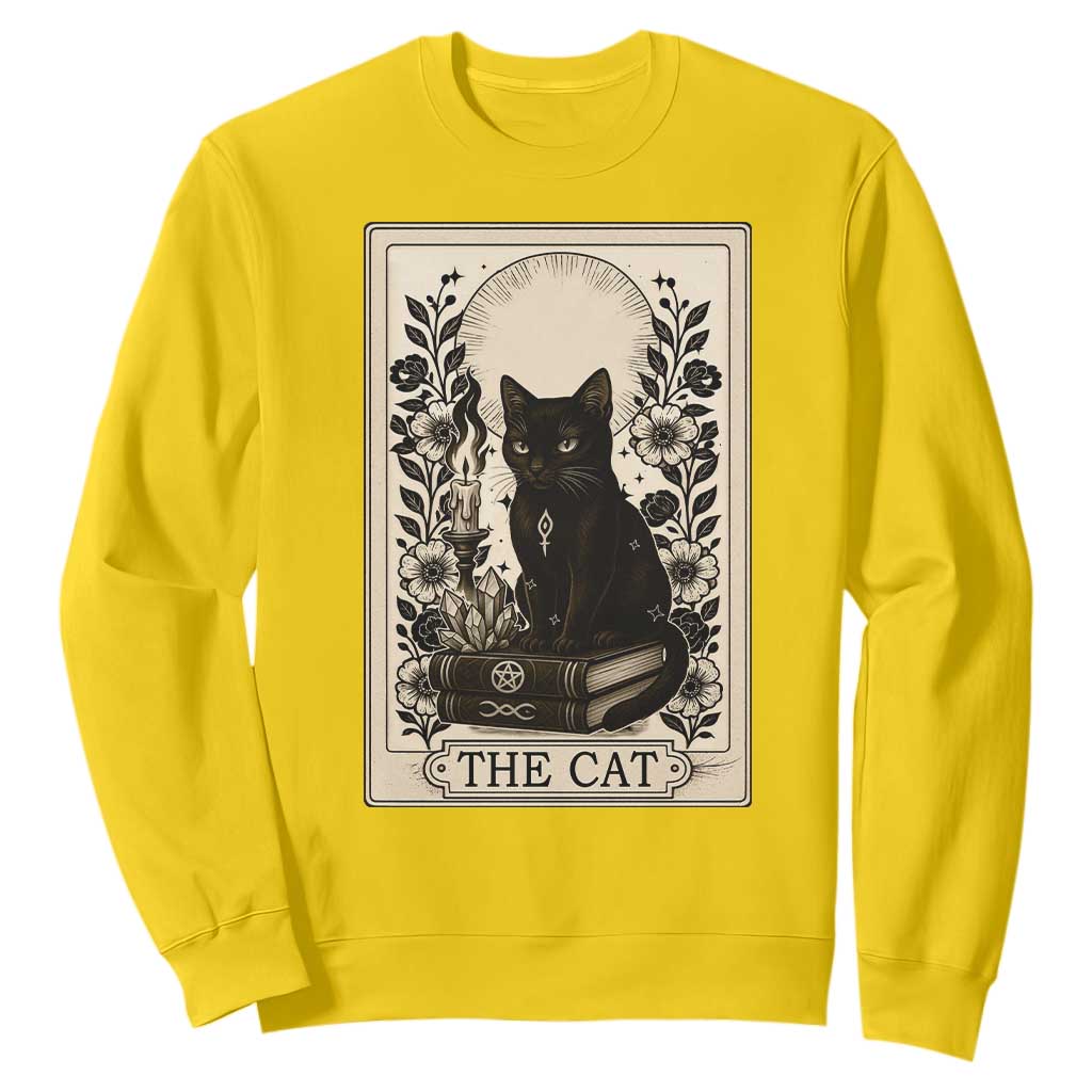 Funny The Cat Book Sweatshirt Kitty Lover Tarot Card TS12 Daisy Print Your Wear