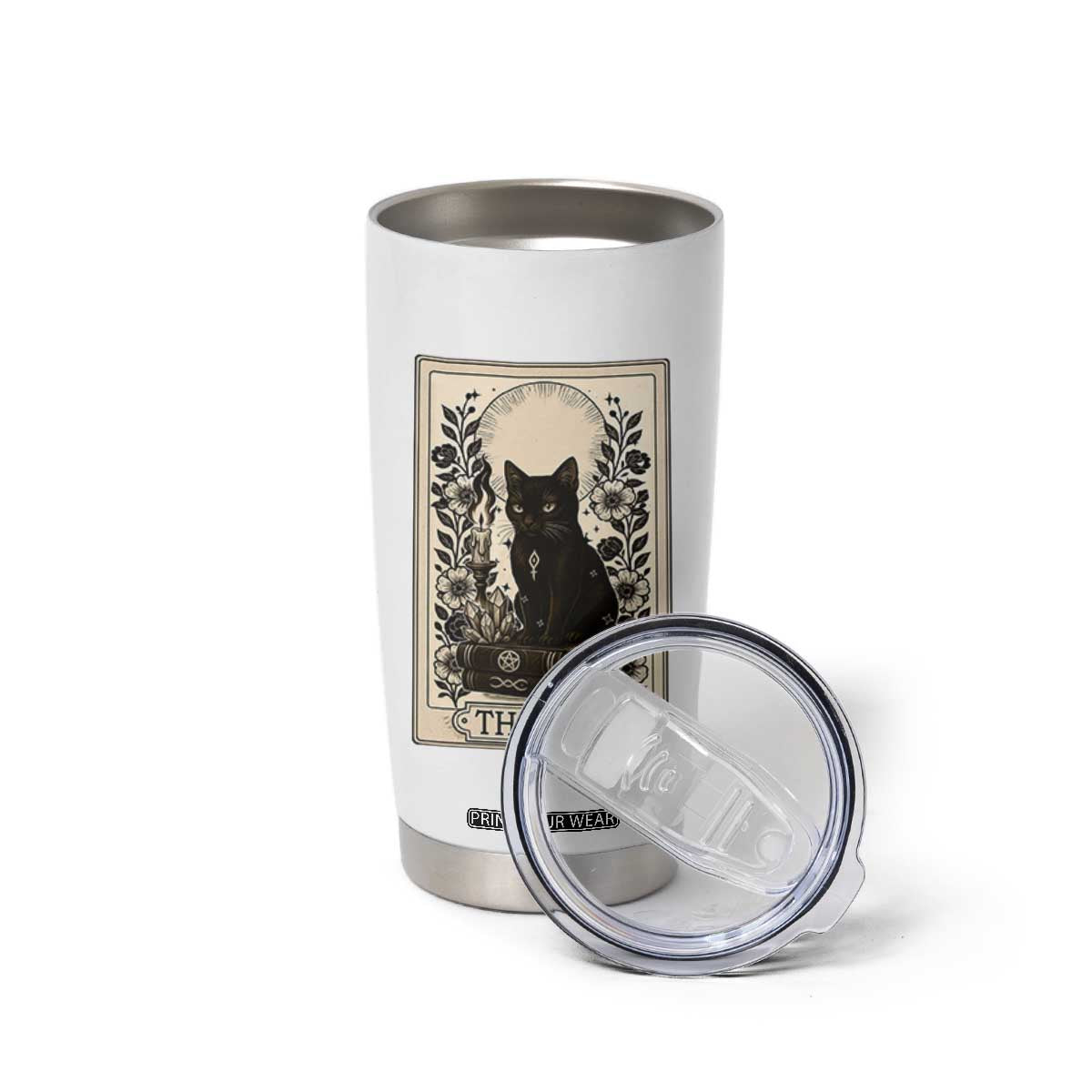 Funny The Cat Book Tumbler Cup Kitty Lover Tarot Card TS12 Print Your Wear