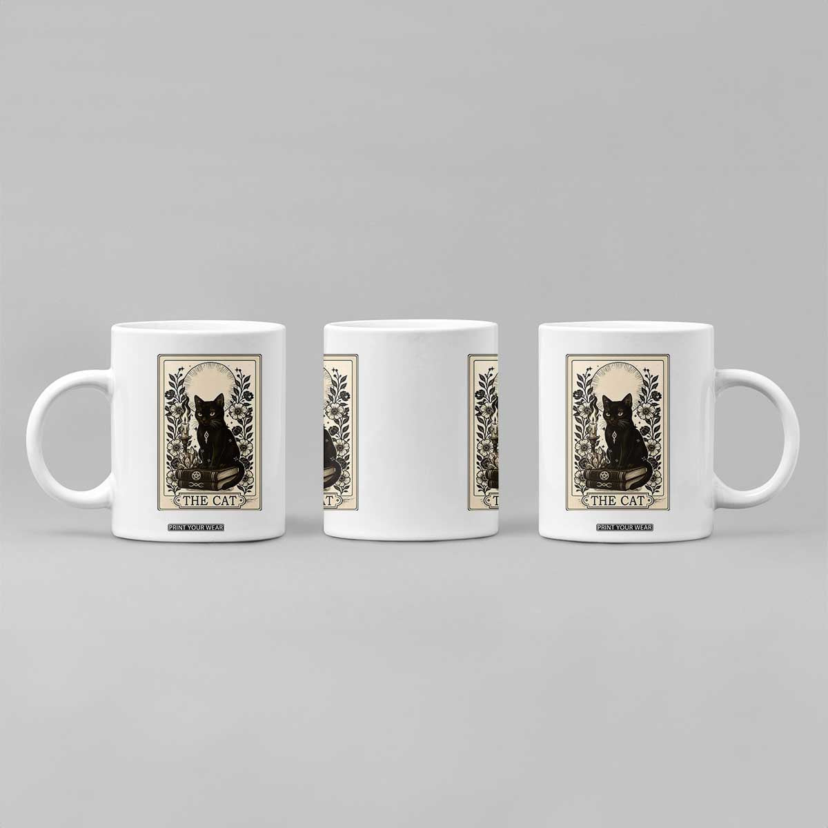 Funny The Cat Book Coffee Mug Kitty Lover Tarot Card TS12 Print Your Wear