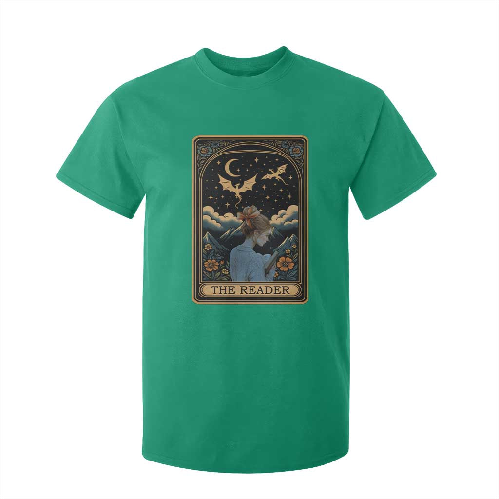 Funny The Reader Tarot Card T Shirt For Kid Girl Reading Fantasy Book TS12 Irish Green Print Your Wear