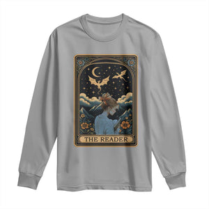 Funny The Reader Tarot Card Long Sleeve Shirt Girl Reading Fantasy Book TS12 Sport Gray Print Your Wear