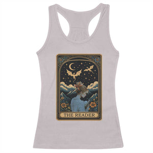 Funny The Reader Tarot Card Racerback Tank Top Girl Reading Fantasy Book TS12 Ice Gray Print Your Wear