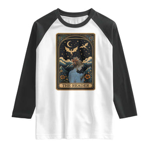 Funny The Reader Tarot Card Raglan Shirt Girl Reading Fantasy Book TS12 White Black Print Your Wear