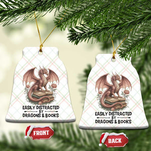 Easily Distracted By Dragon And Books Ceramic Ornament Funny Book Lover TS12 Print Your Wear