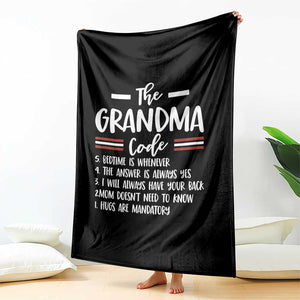 The Grandma Code Throw Blanket Humorous Grandmother Rules Graphic TS12 Print Your Wear