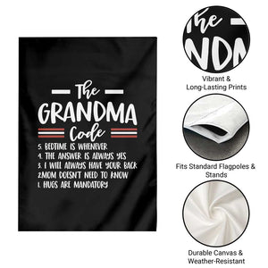 The Grandma Code Garden Flag Humorous Grandmother Rules Graphic TS12 Print Your Wear