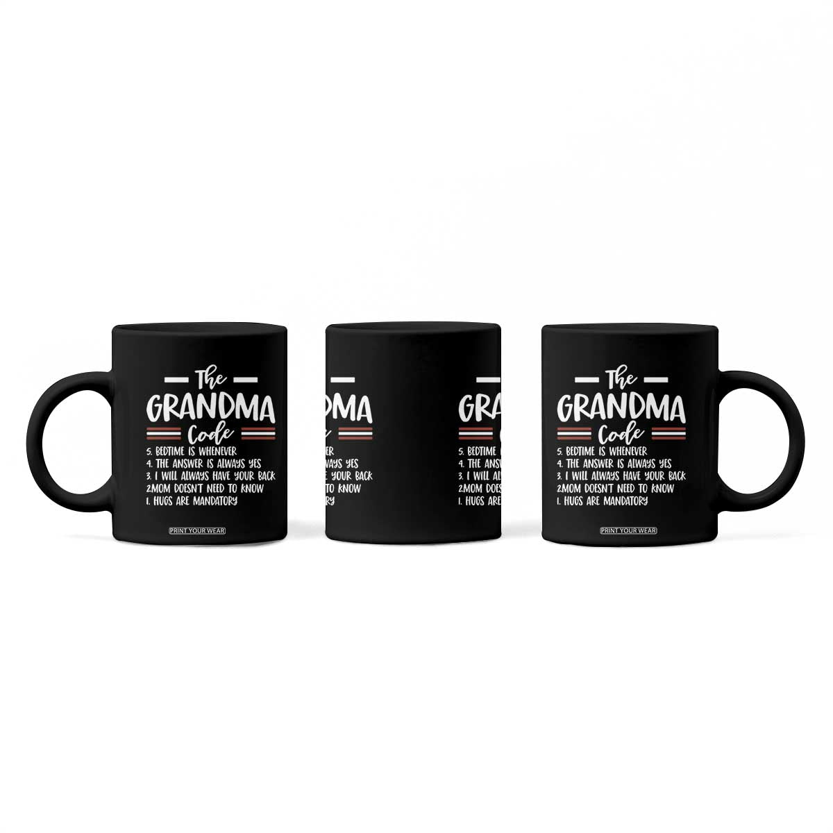 The Grandma Code Coffee Mug Humorous Grandmother Rules Graphic TS12 Print Your Wear