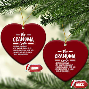 The Grandma Code Ceramic Ornament Humorous Grandmother Rules Graphic TS12 Print Your Wear