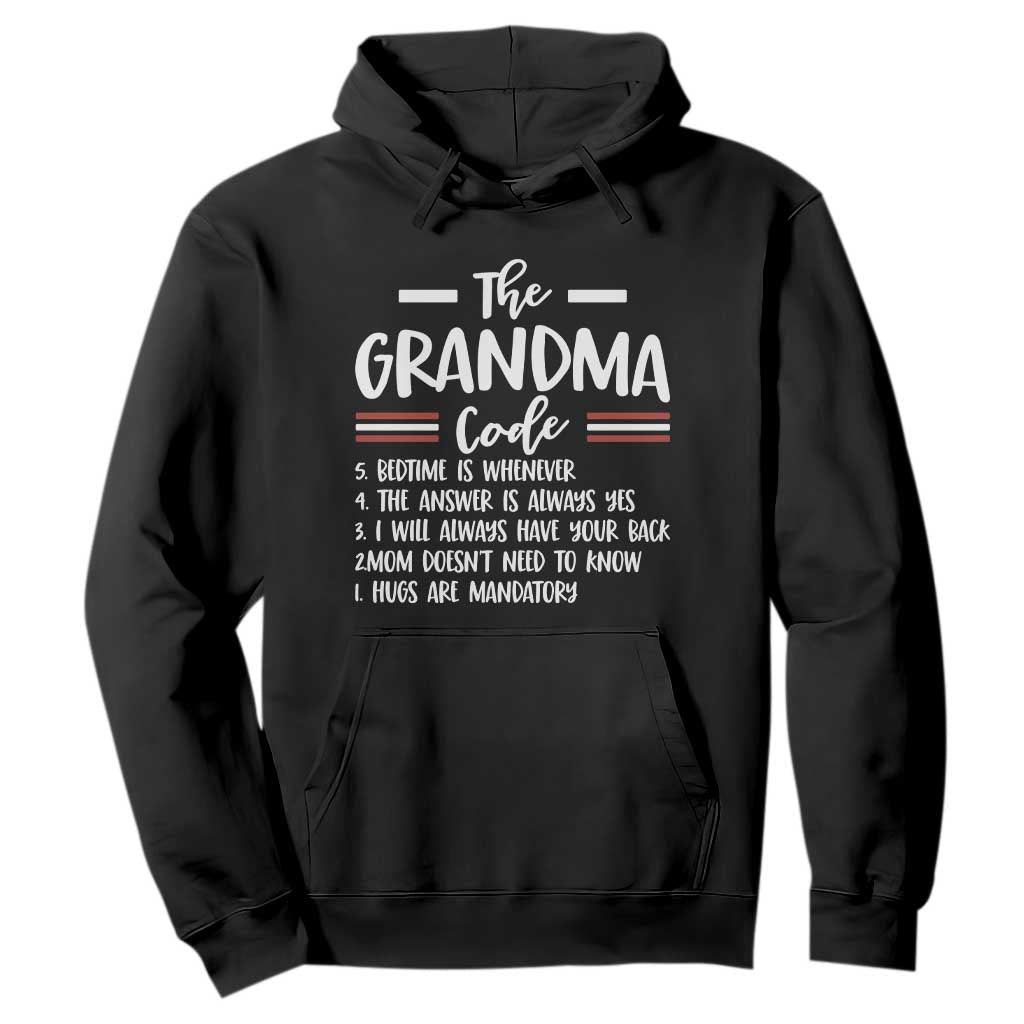 The Grandma Code Hoodie Humorous Grandmother Rules Graphic TS12 Black Print Your Wear