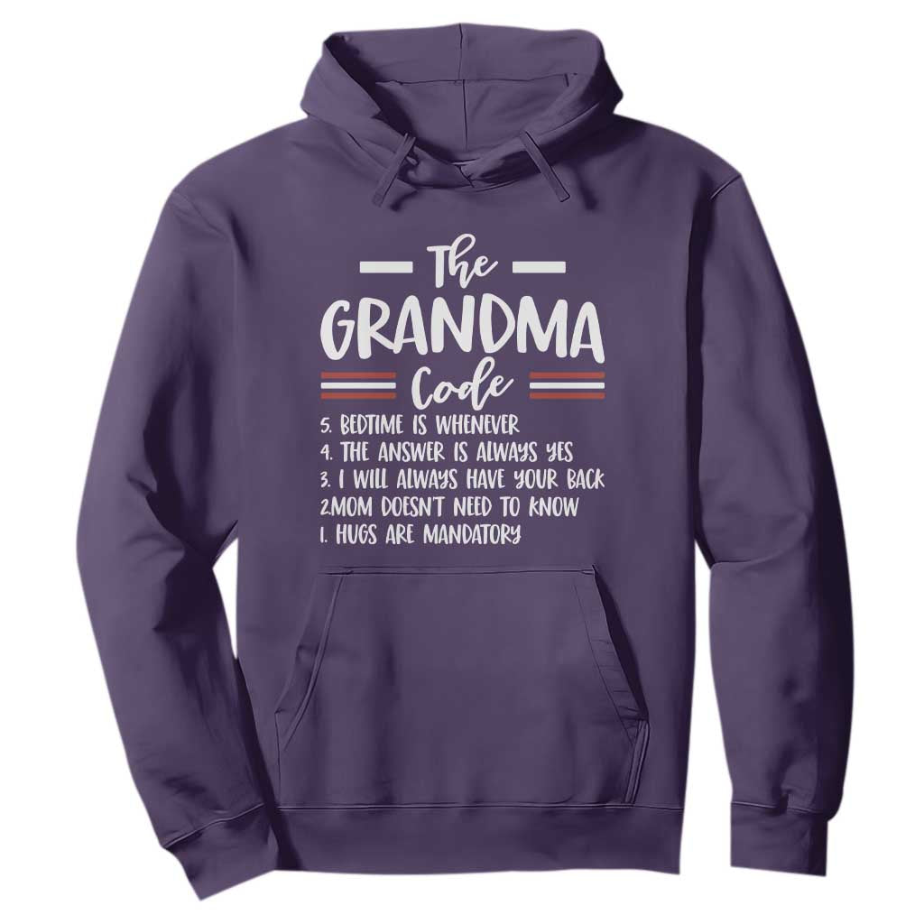 The Grandma Code Hoodie Humorous Grandmother Rules Graphic TS12 Purple Print Your Wear