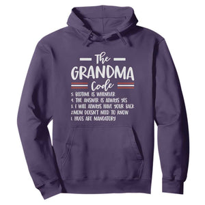 The Grandma Code Hoodie Humorous Grandmother Rules Graphic TS12 Purple Print Your Wear