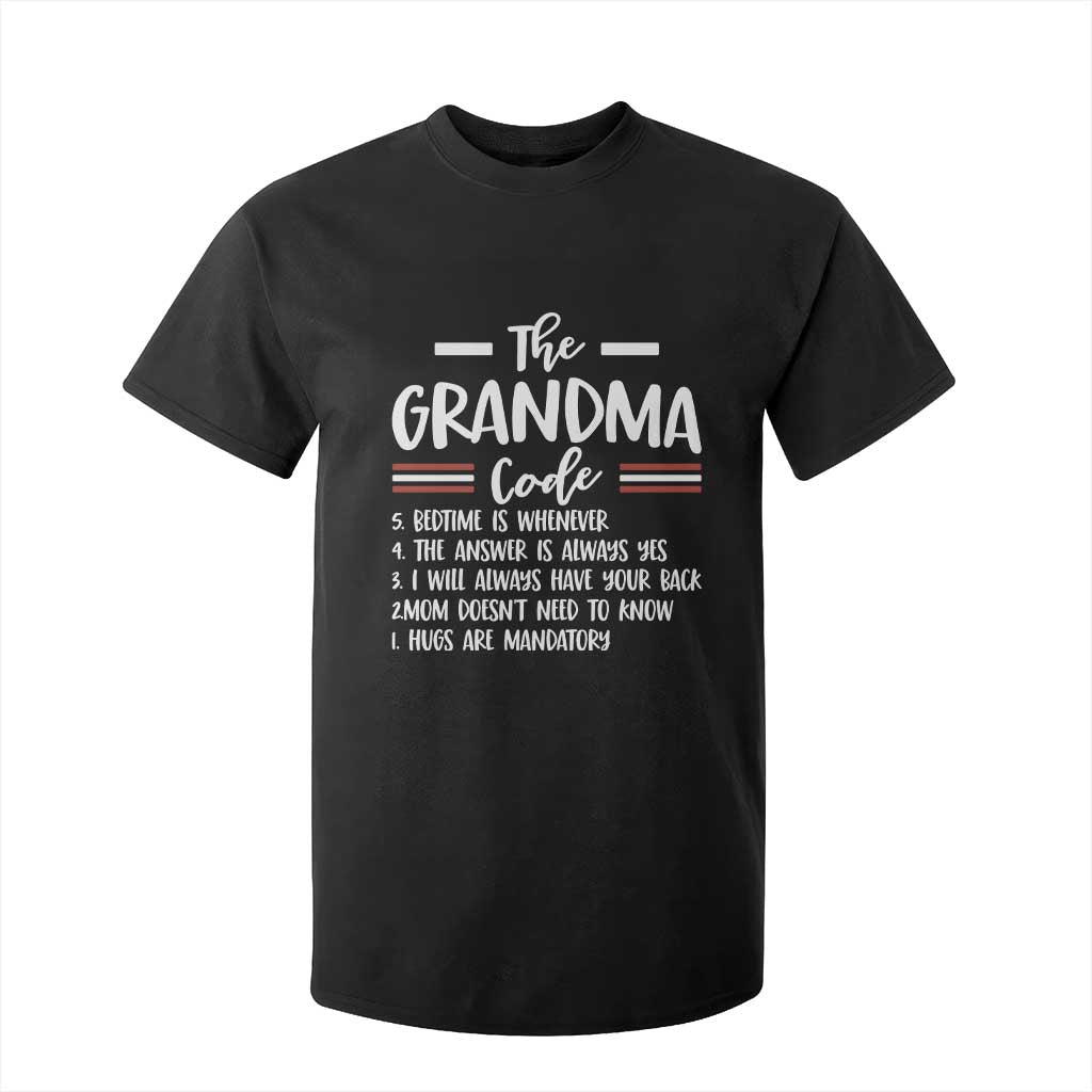 The Grandma Code T Shirt For Kid Humorous Grandmother Rules Graphic TS12 Black Print Your Wear