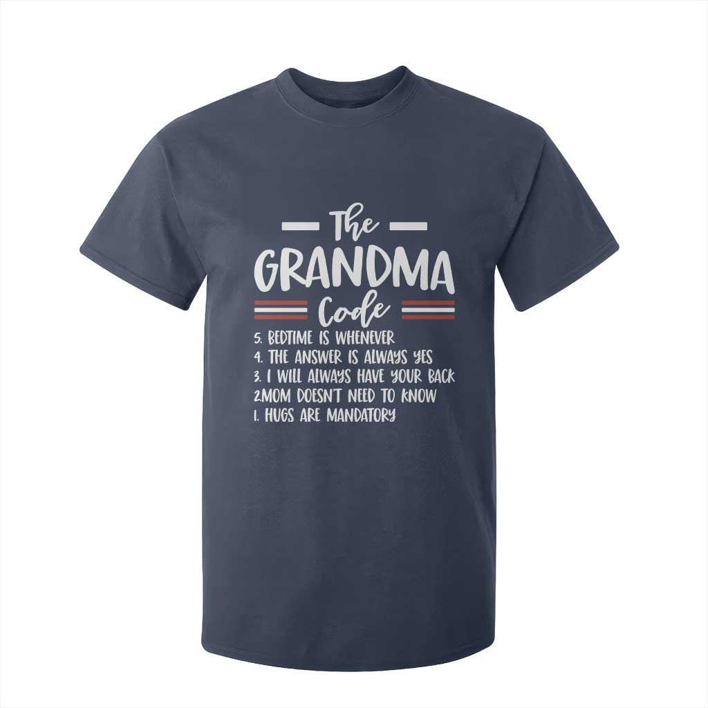 The Grandma Code T Shirt For Kid Humorous Grandmother Rules Graphic TS12 Navy Print Your Wear