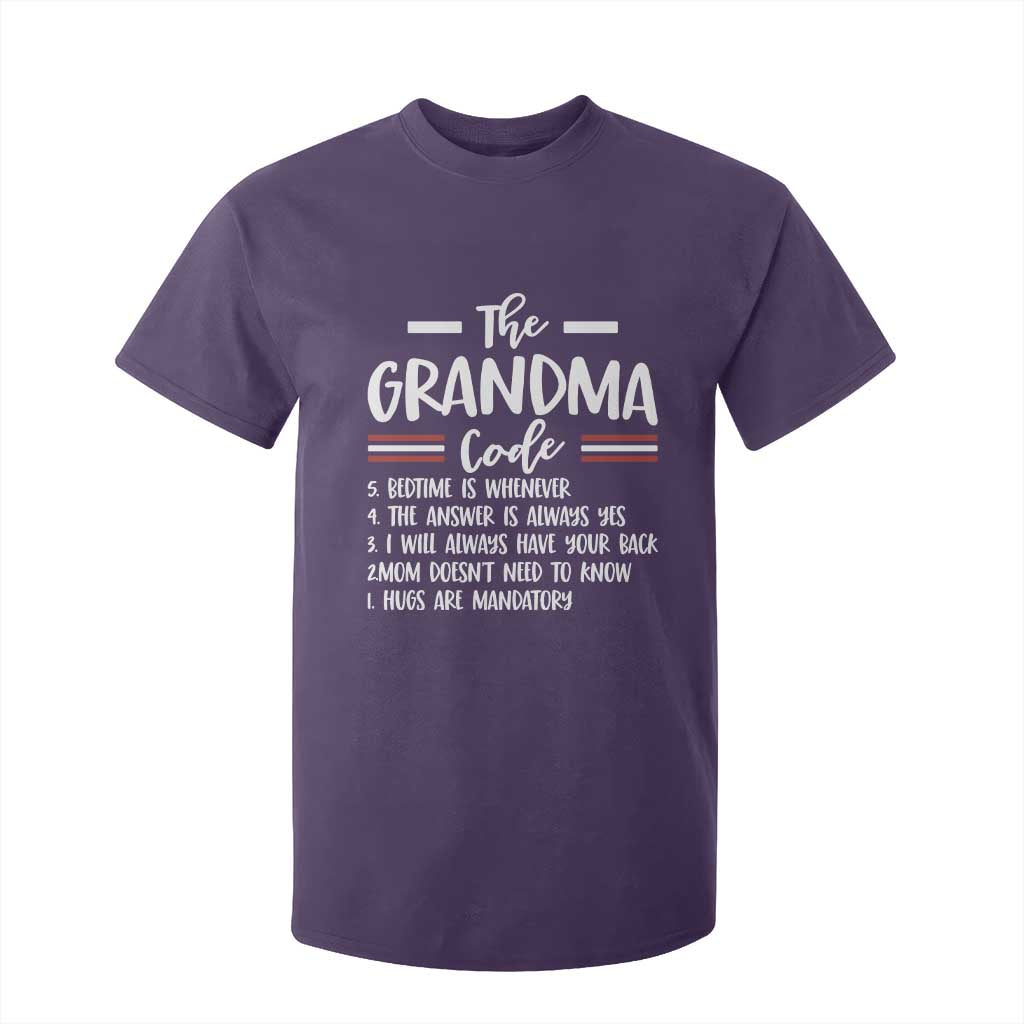 The Grandma Code T Shirt For Kid Humorous Grandmother Rules Graphic TS12 Purple Print Your Wear