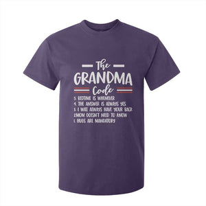 The Grandma Code T Shirt For Kid Humorous Grandmother Rules Graphic TS12 Purple Print Your Wear