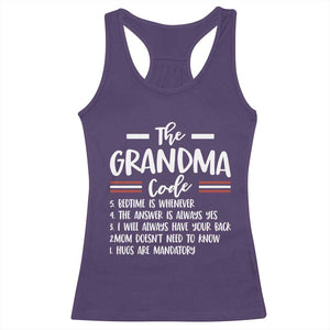 The Grandma Code Racerback Tank Top Humorous Grandmother Rules Graphic TS12 Purple Print Your Wear