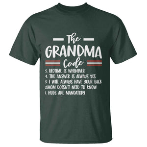 The Grandma Code T Shirt Humorous Grandmother Rules Graphic TS12 Dark Forest Green Print Your Wear