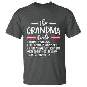 The Grandma Code T Shirt Humorous Grandmother Rules Graphic TS12 Dark Heather Print Your Wear