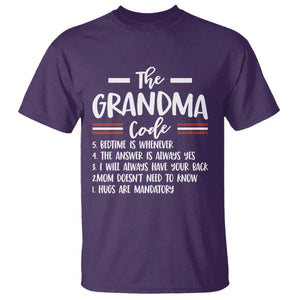 The Grandma Code T Shirt Humorous Grandmother Rules Graphic TS12 Purple Print Your Wear