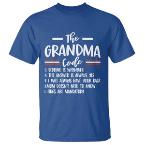 The Grandma Code T Shirt Humorous Grandmother Rules Graphic TS12 Royal Blue Print Your Wear