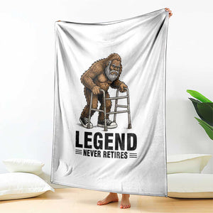 Funny Old Bigfoot Retirement Gift Throw Blanket Legend Never Retires TS12 Print Your Wear