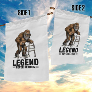 Funny Old Bigfoot Retirement Gift Garden Flag Legend Never Retires TS12 Print Your Wear