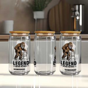 Funny Old Bigfoot Retirement Gift Glass Can Legend Never Retires TS12 Print Your Wear