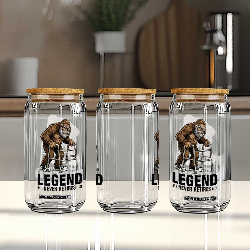 Funny Old Bigfoot Retirement Gift Glass Can Legend Never Retires TS12 Print Your Wear
