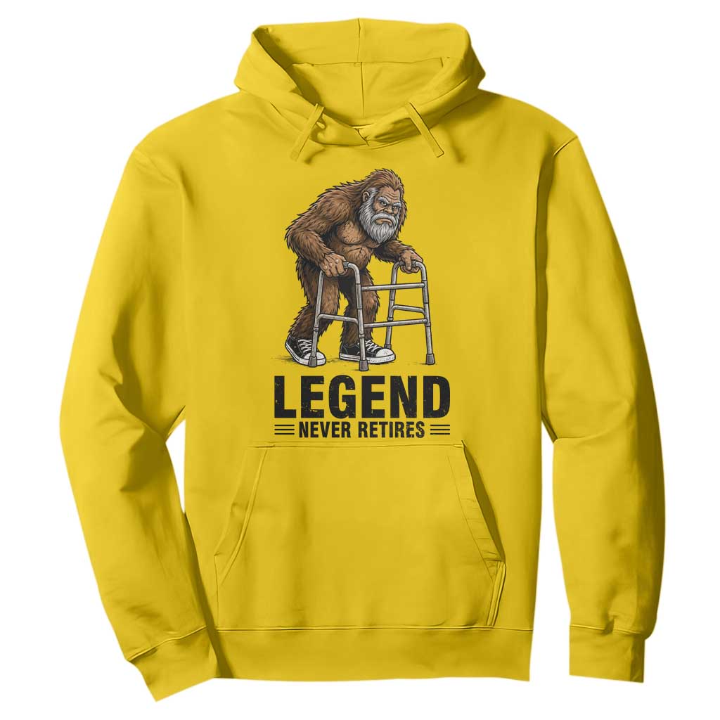 Funny Old Bigfoot Retirement Gift Hoodie Legend Never Retires TS12 Daisy Print Your Wear