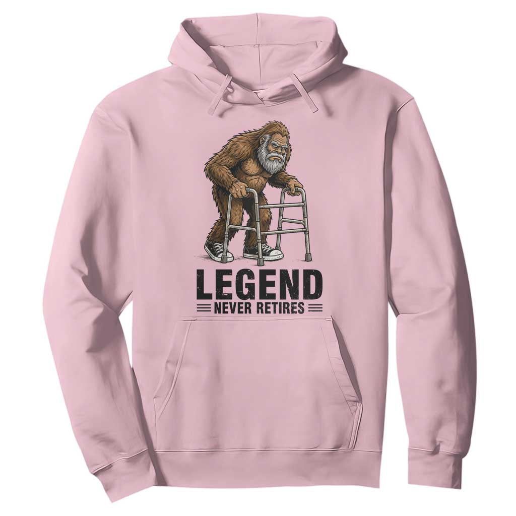 Funny Old Bigfoot Retirement Gift Hoodie Legend Never Retires TS12 Light Pink Print Your Wear