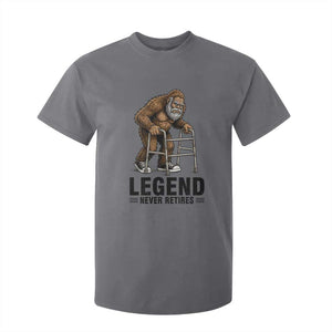 Funny Old Bigfoot Retirement Gift T Shirt For Kid Legend Never Retires TS12 Charcoal Print Your Wear